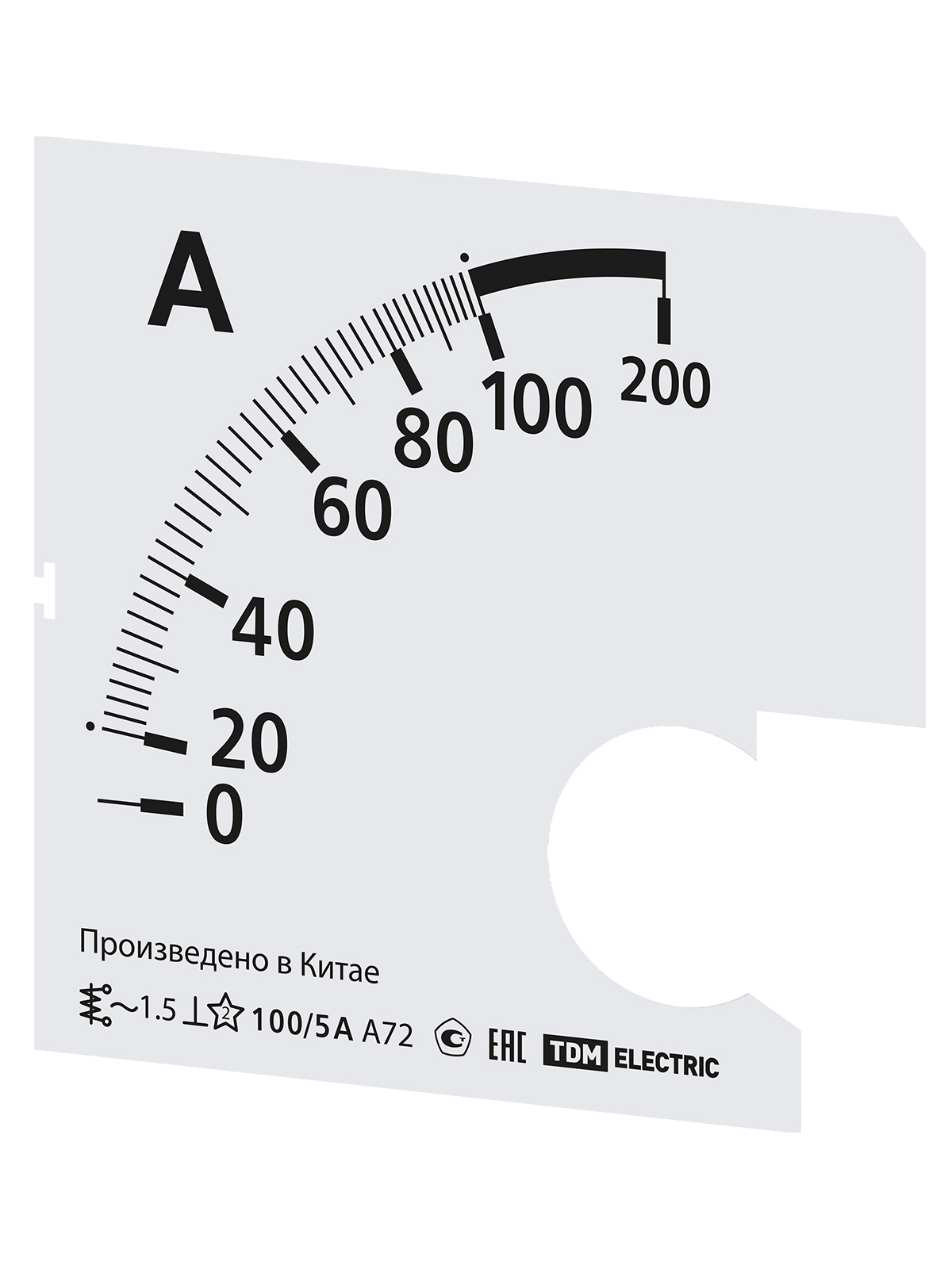 Шкала Ш72  100/5А-1,5 (для А72 Х/5А) TDM