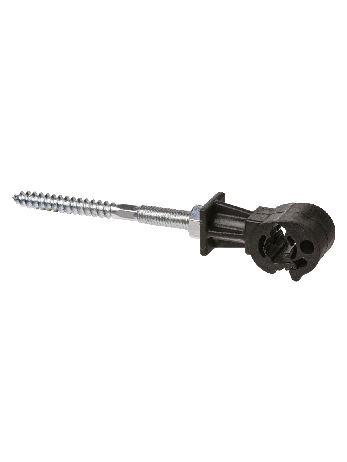 Держатель шпилька-саморез длина 120 мм, полимерный фиксатор с защелкой для прута Ø8-10 мм, гор. цинк. (упак. 1 шт.) TDM