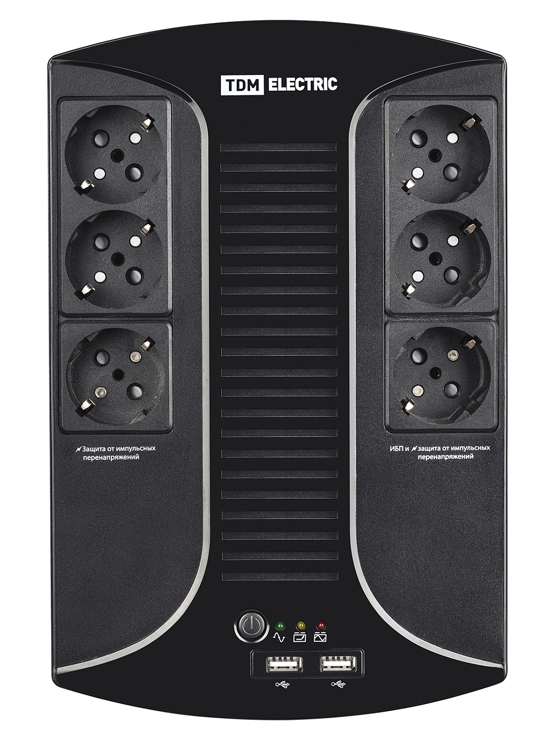 Источник бесперебойного питания ИБП 850 ВА 6 розеток +2USB TDM
